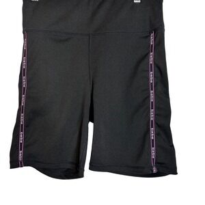 BEBE Sport Black Pink Logo Biker Shorts Womens Large